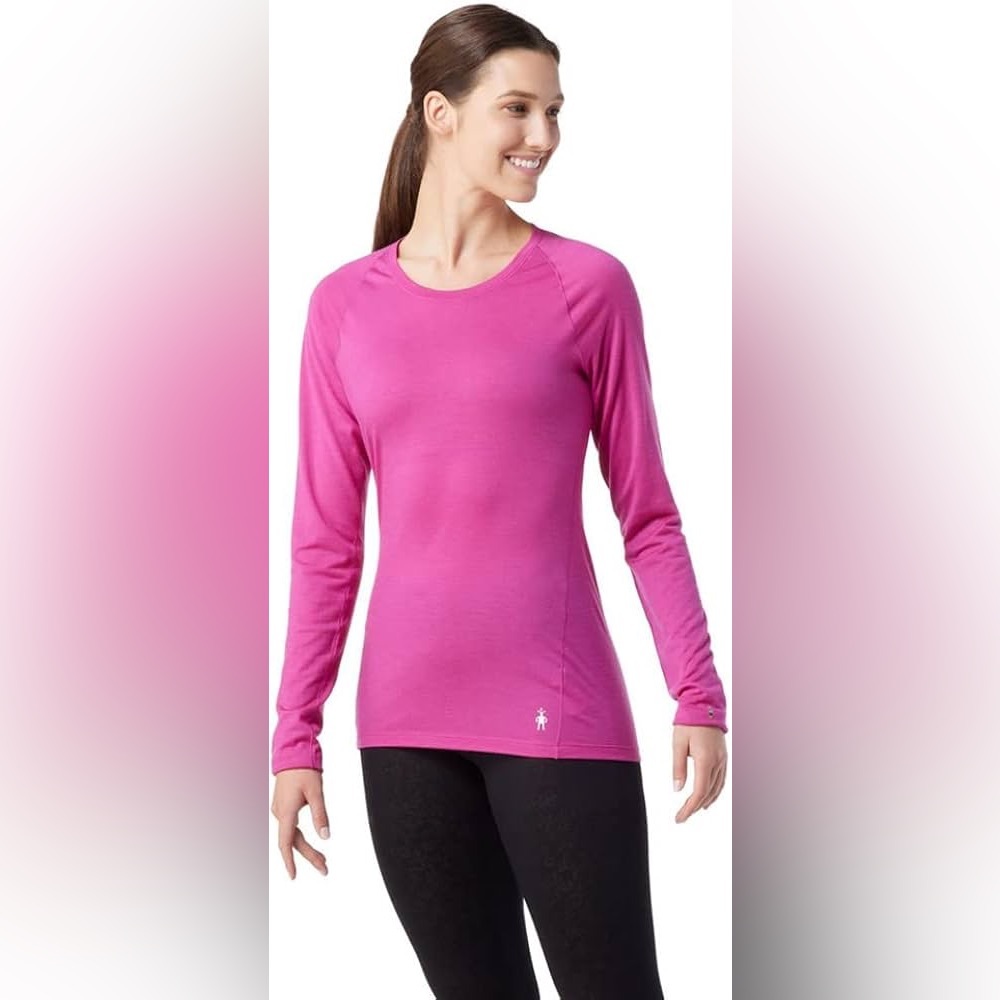 NWY SmartWool Womens Baselayer Long Sleeve Shirt, Size- Medium, Pink - Picture 4 of 11